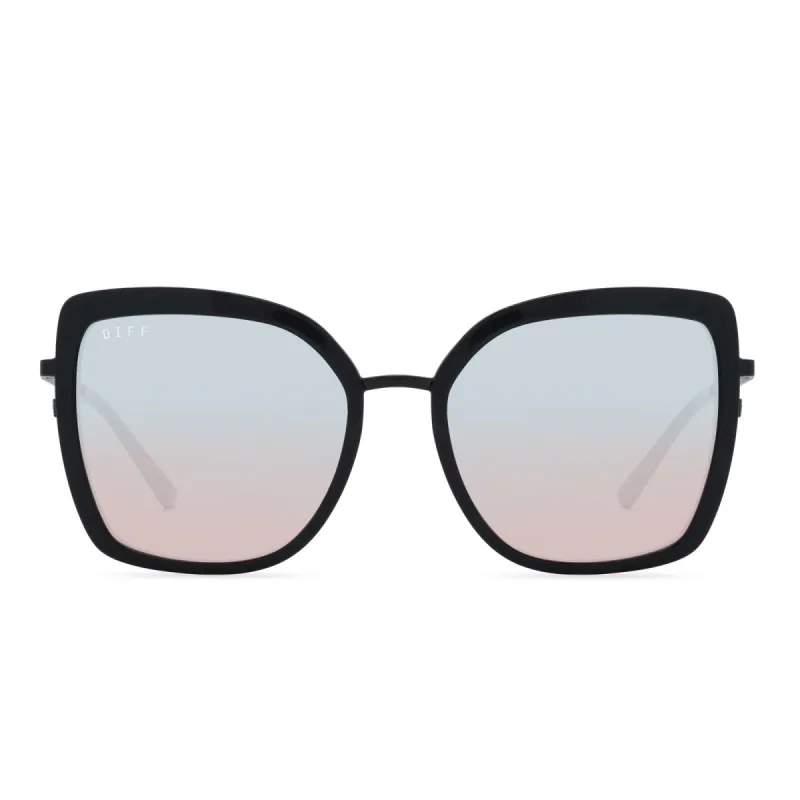 CLARISSE - BLACK + BLUE TO LAVENDER FLASH SUNGLASSES sold by Diff Eyewear