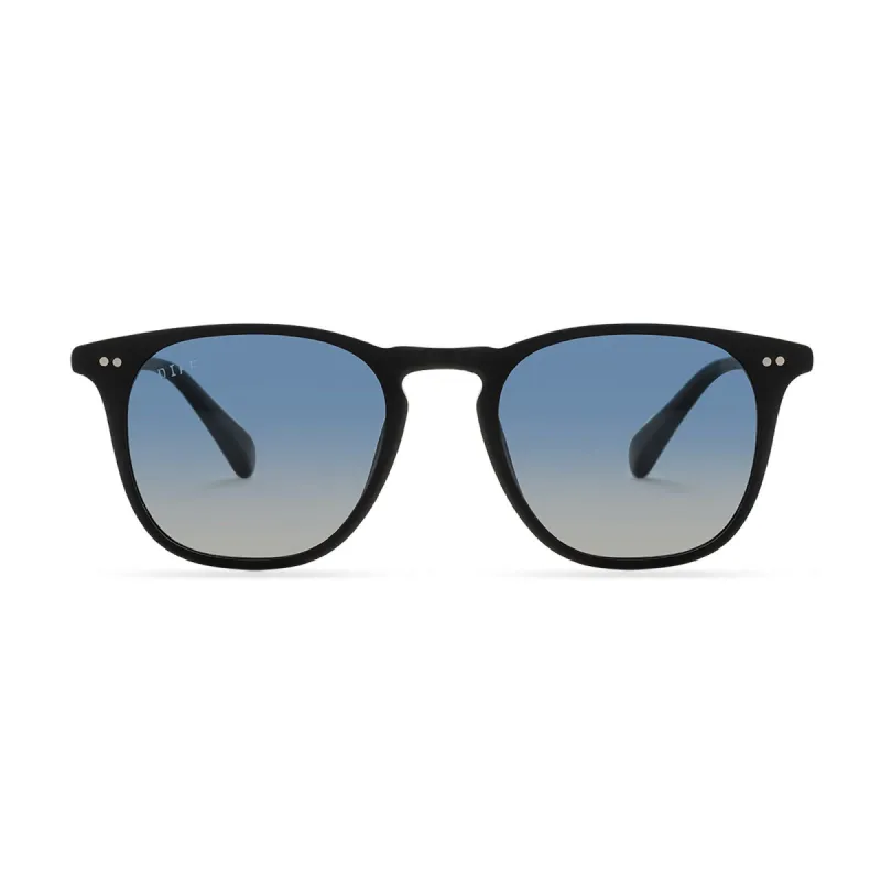 MAXWELL - MATTE BLACK + AEGEAN BLUE GRADIENT FLASH SUNGLASSES sold by Diff Eyewear