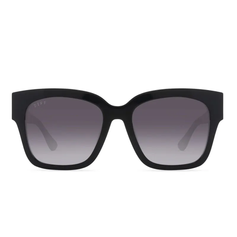 BELLA II - BLACK W/COLORBLOCK TEMPLES + GREY POLARIZED SUNGLASSES sold by Diff Eyewear