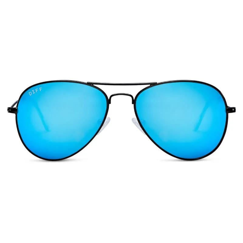 CRUZ - BLACK + BLUE MIRROR SUNGLASSES sold by Diff Eyewear