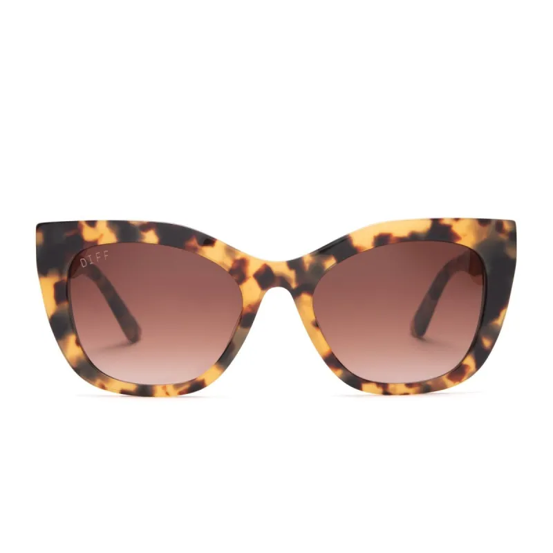 GEORGIA - AMBER TORTOISE + BROWN GRADIENT SUNGLASSES sold by Diff Eyewear