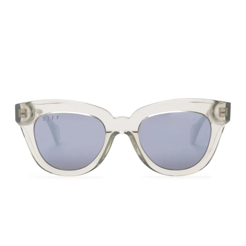 JAGGER - OLIVE CRYSTAL + GREY MIRROR SUNGLASSES sold by Diff Eyewear