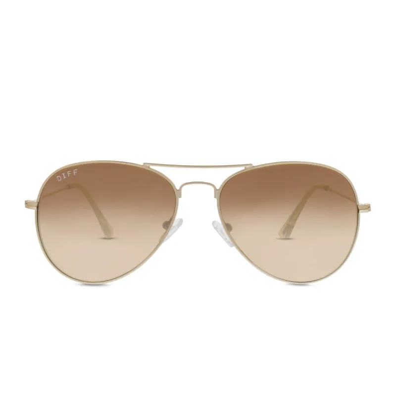CRUZ - MATTE GOLD + BROWN GRADIENT SUNGLASSES sold by Diff Eyewear