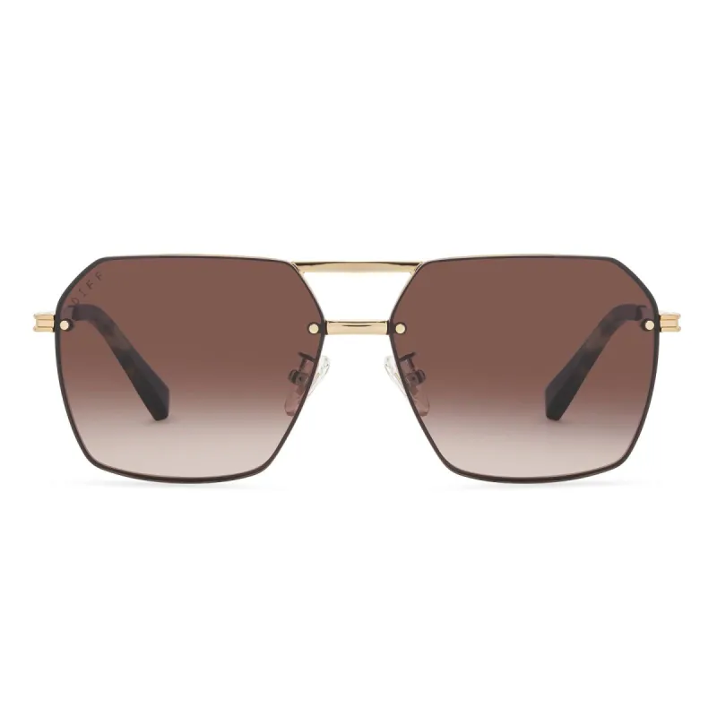 NOLAN - GOLD + BROWN GRADIENT SUNGLASSES sold by Diff Eyewear