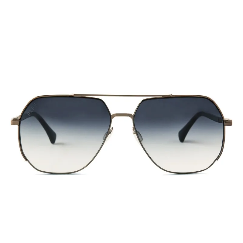 MONACO - ANTIQUE GUNMETAL + GREY GRADIENT SHARP SUNGLASSES sold by Diff Eyewear
