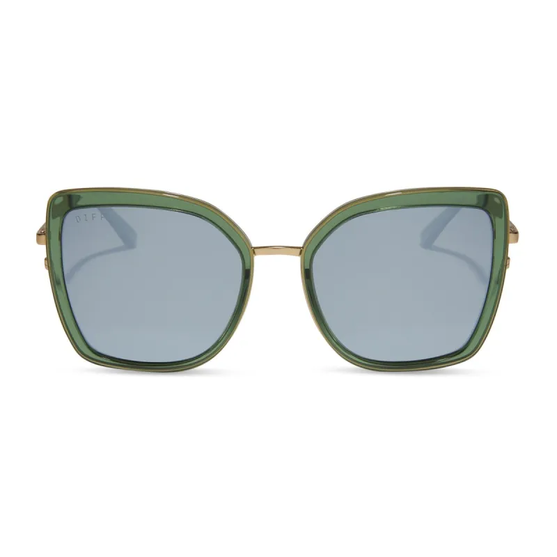 CLARISSE - SAGE CRYSTAL + GREY + POLARIZED SUNGLASSES sold by Diff Eyewear