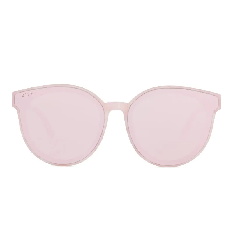 GEMMA - GEO PINK + CHERRY BLOSSOM MIRROR SUNGLASSES sold by Diff Eyewear