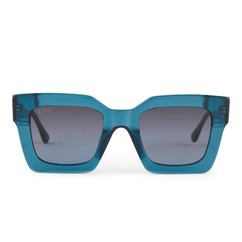 DANI - DEEP AQUA + BLUE GRADIENT SUNGLASSES sold by Diff Eyewear