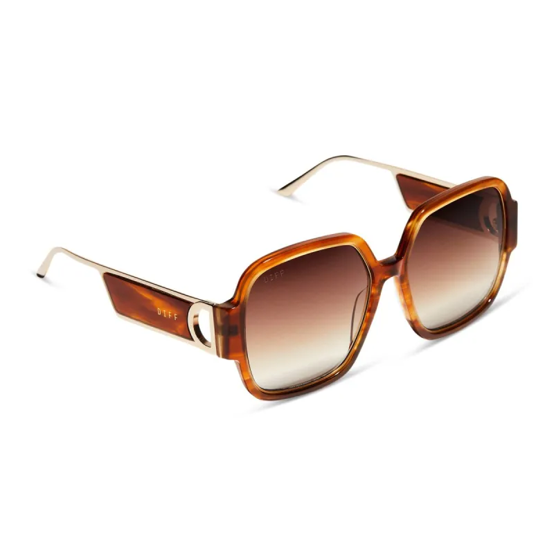 TINA - HENNA TORTOISE + BROWN GRADIENT SUNGLASSES sold by Diff Eyewear