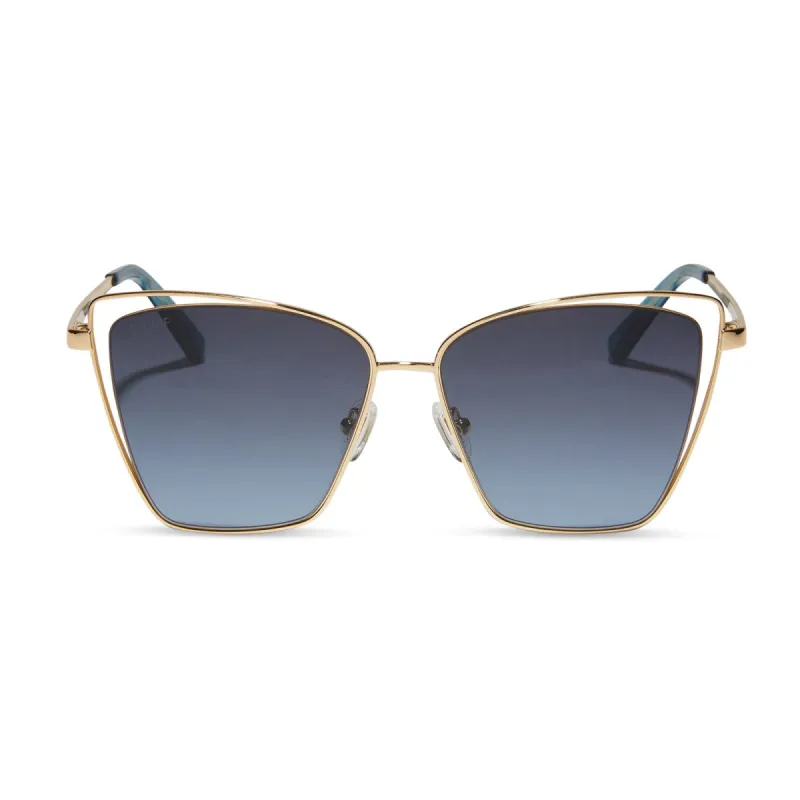 BECKY III - GOLD + BLUE GRADIENT SUNGLASSES sold by Diff Eyewear