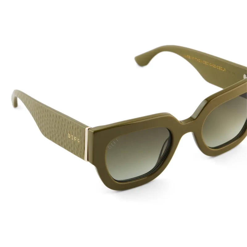 MAREN PYTHON - OLIVE GREEN + OLIVE POLARIZED SUNGLASSES sold by Diff Eyewear