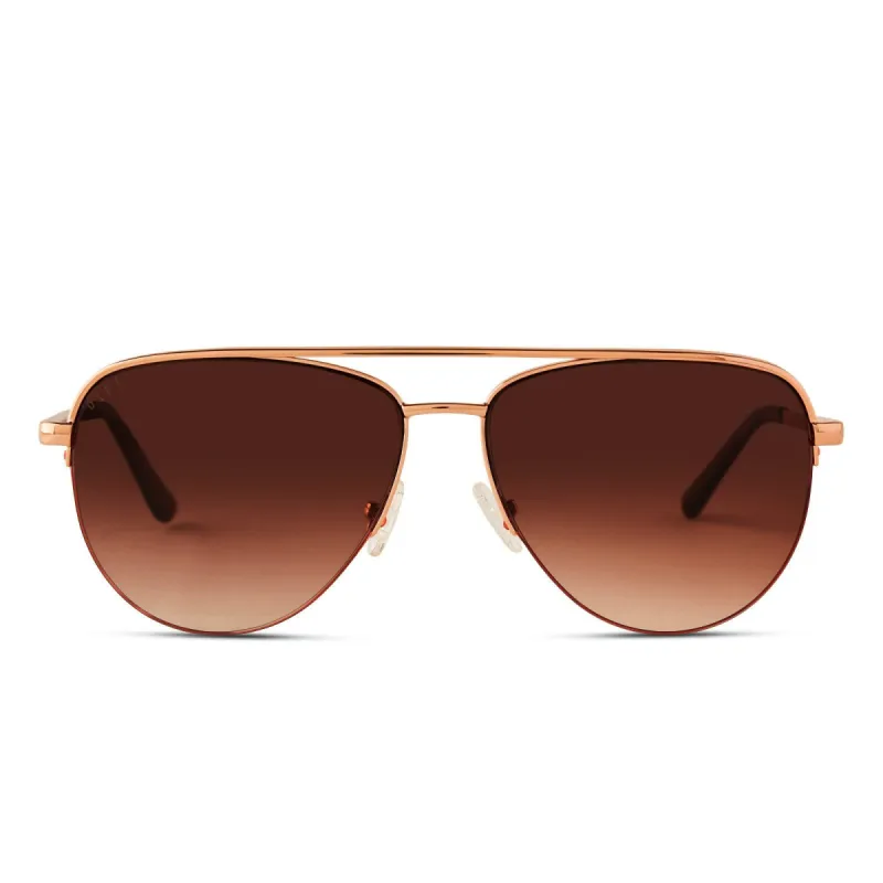 TATE - ROSE GOLD + TERRACOTTA GRADIENT SUNGLASSES sold by Diff Eyewear