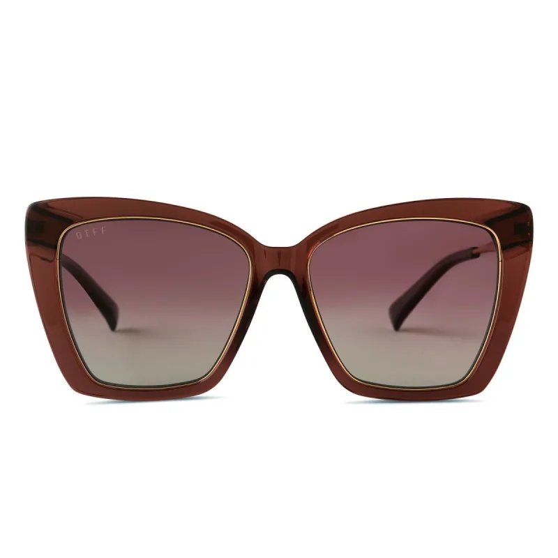 BECKY IV - DEEP AMBER + TERRACOTTA GRADIENT POLARIZED SUNGLASSES sold by Diff Eyewear