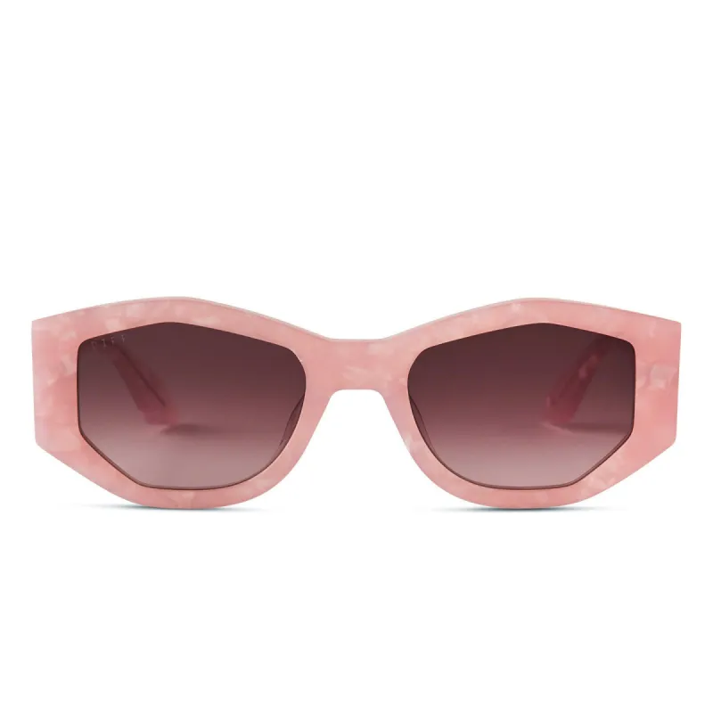 ZOE - GEO PINK + WINE GRADIENT SUNGLASSES sold by Diff Eyewear