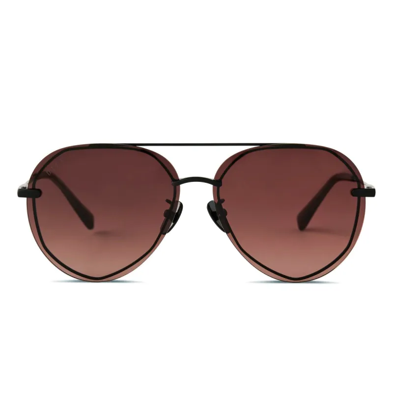 LENOX - MATTE BLACK + MAROON GRADIENT SUNGLASSES sold by Diff Eyewear