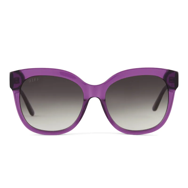 MAYA - POSH PURPLE CRYSTAL + GREY GRADIENT SUNGLASSES sold by Diff Eyewear