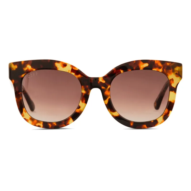 LAUREN LANE - MOLLIE + AMBER TORTOISE + BROWN GRADIENT SUNGLASSES sold by Diff Eyewear