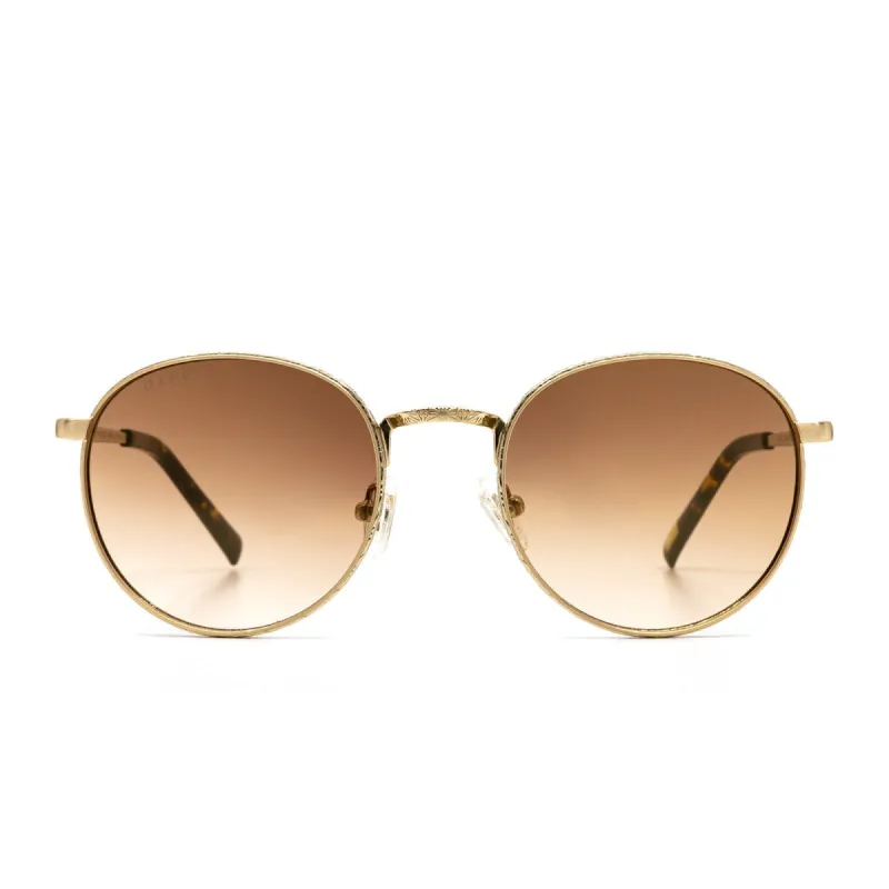 BROOKS - GOLD + BROWN GRADIENT FLASH SUNGLASSES sold by Diff Eyewear
