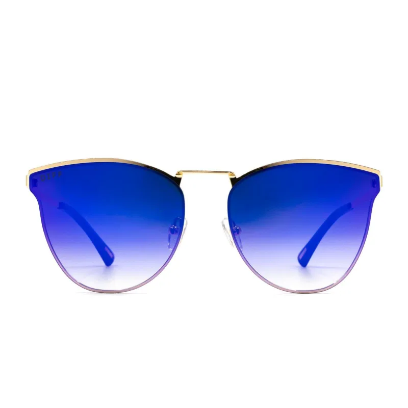 SADIE - GOLD + PURPLE MIRROR SUNGLASSES sold by Diff Eyewear