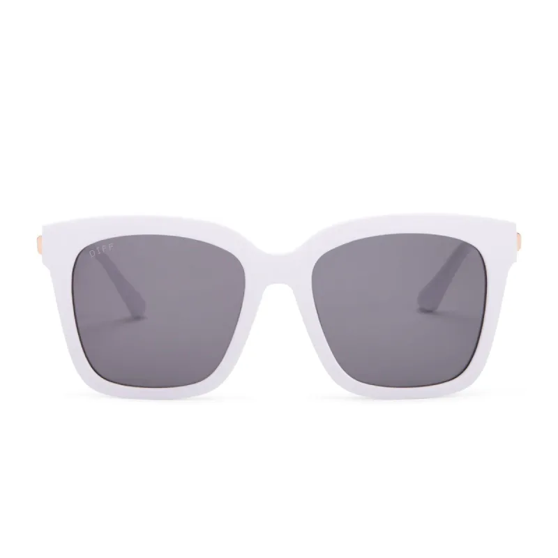 BELLA - WHITE + GREY SUNGLASSES sold by Diff Eyewear