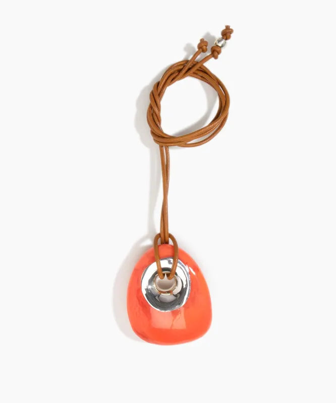 Large Rock Pendant on Leather sold by Dinosaur Designs