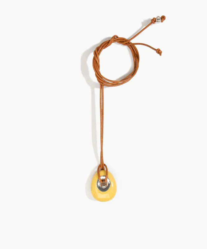 Small Rock Pendant on Leather sold by Dinosaur Designs