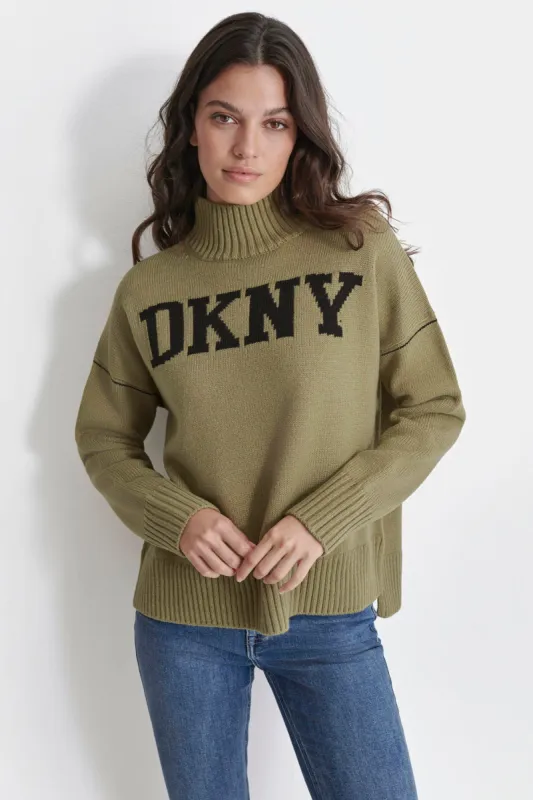 LOGO TURTLENECK SWEATER sold by DKNY
