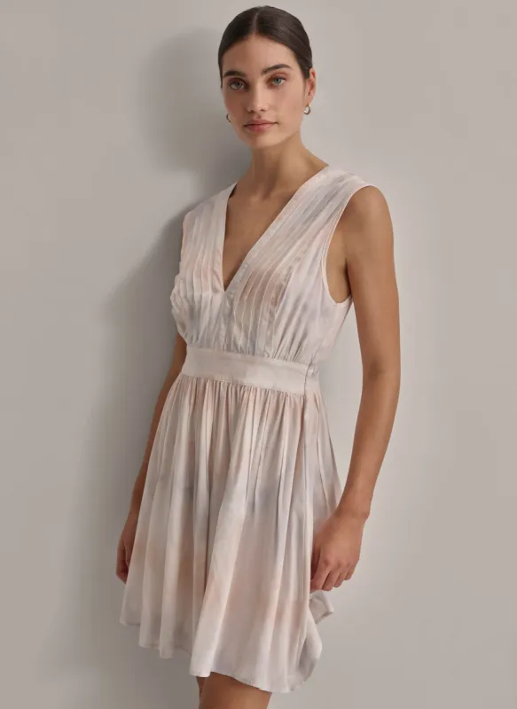 V-NECK PLEATED DRESS sold by DKNY