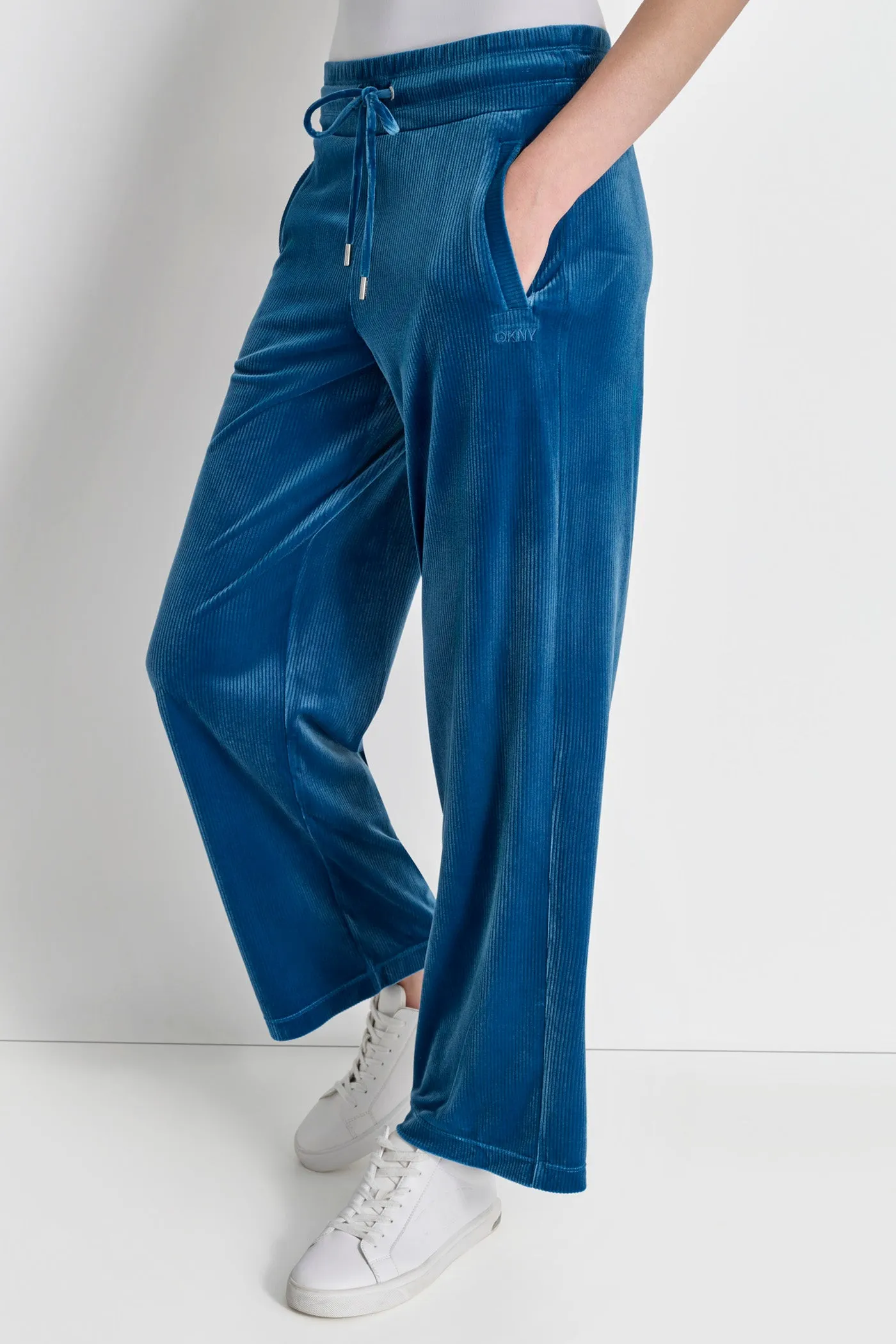 PLATINUM VELOUR RIB WIDE LEG PANT sold by DKNY product image thumbnail 5