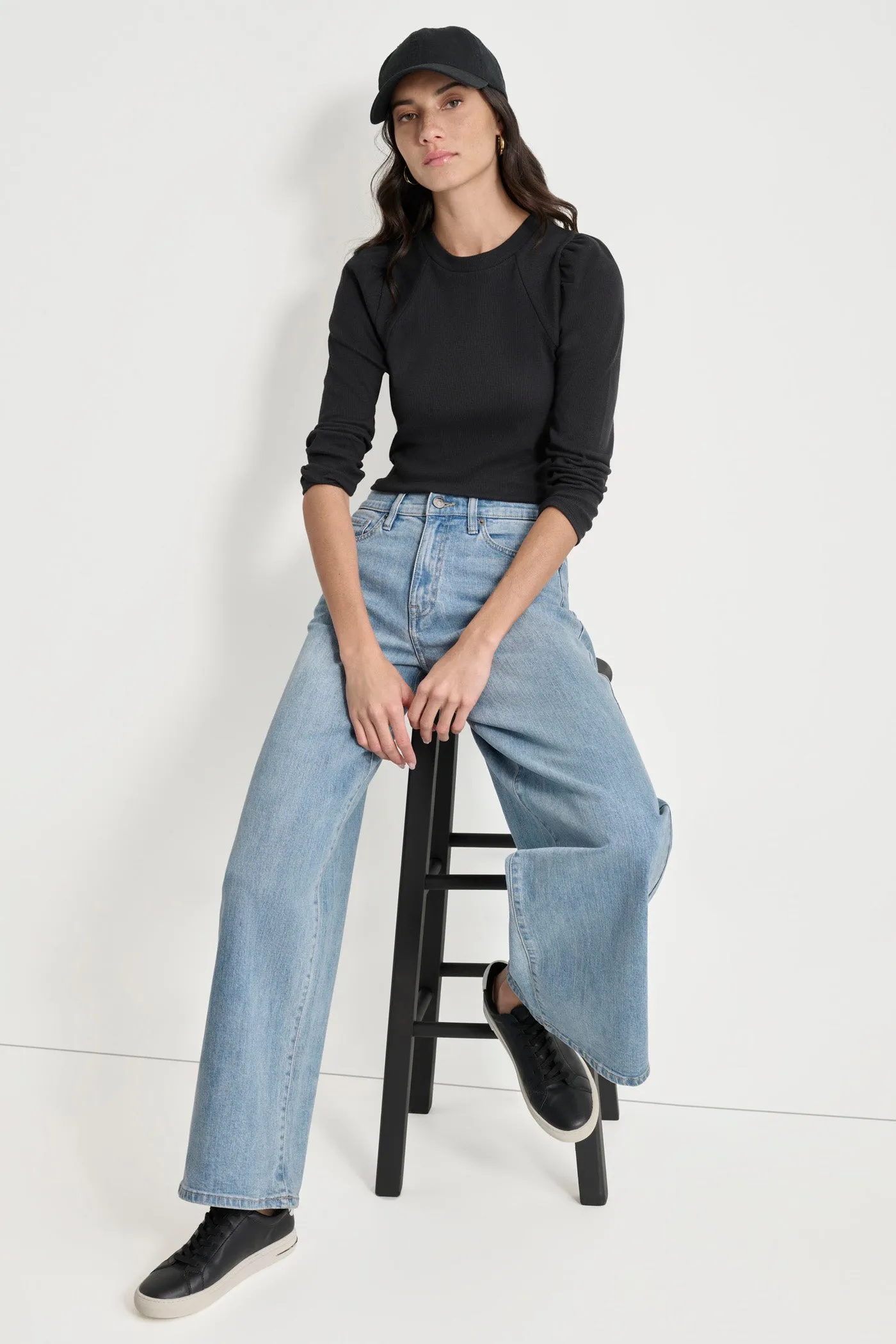 PUFF SLEEVE CREW NECK TOP sold by DKNY product image thumbnail 3