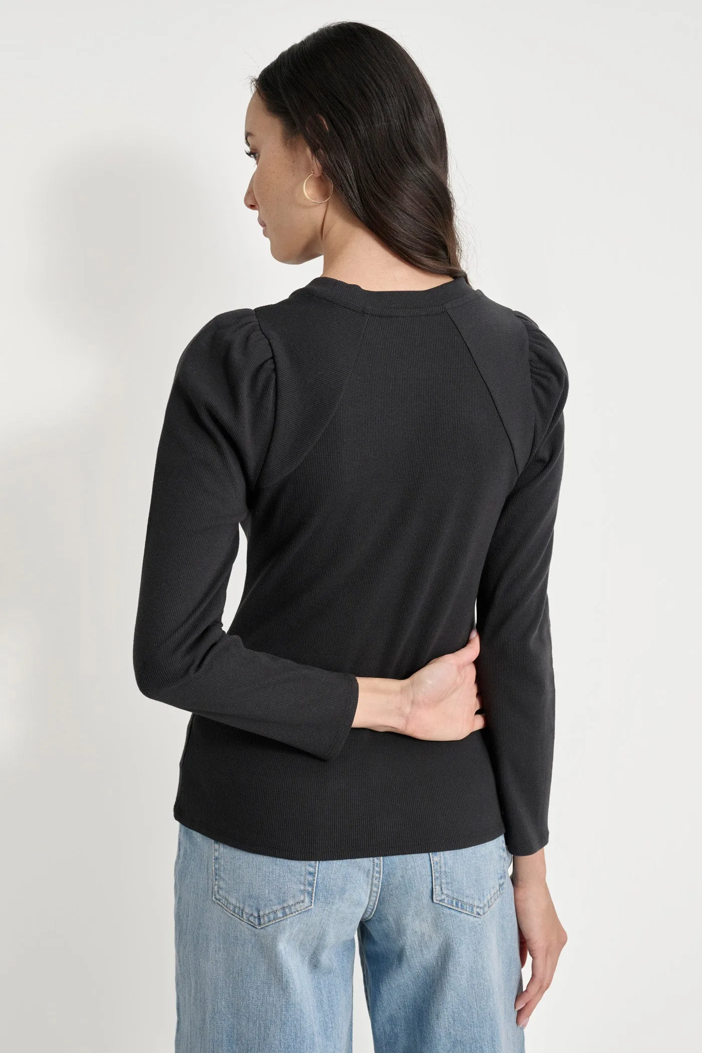 PUFF SLEEVE CREW NECK TOP sold by DKNY product image thumbnail 2
