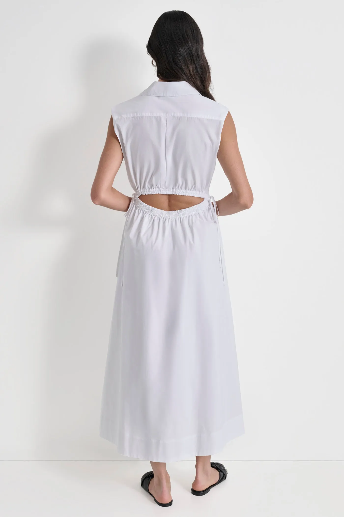 CUTOUT PINSTRIPED MIDI SHIRT DRESS sold by DKNY product image thumbnail 2