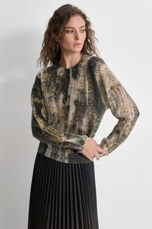 BRUSHED PRINTED SWEATER sold by DKNY