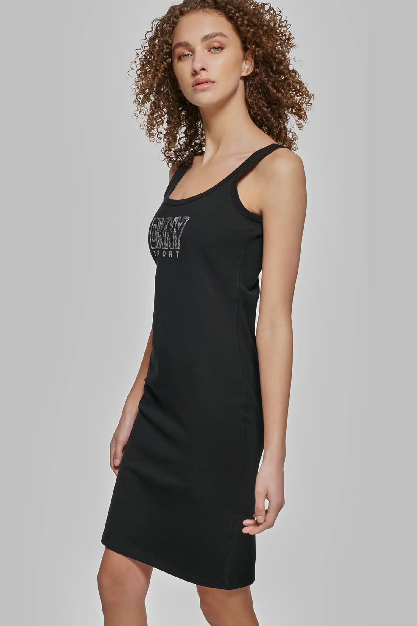RHINESTONE OUTLINE LOGO TANK DRESS sold by DKNY product image thumbnail 4
