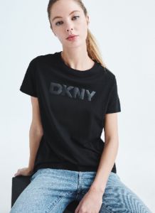 RHINESTONE LAYERED LOGO TEE sold by DKNY