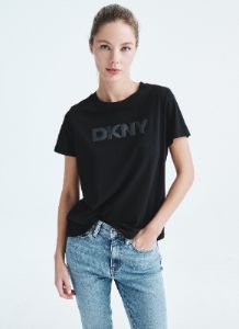 RHINESTONE LAYERED LOGO TEE sold by DKNY