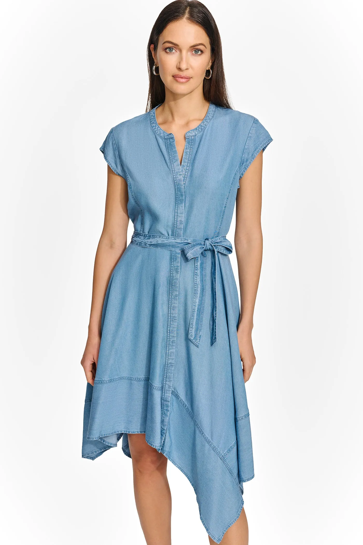 TENCEL ASYMMETRICAL WRAP DRESS sold by DKNY
