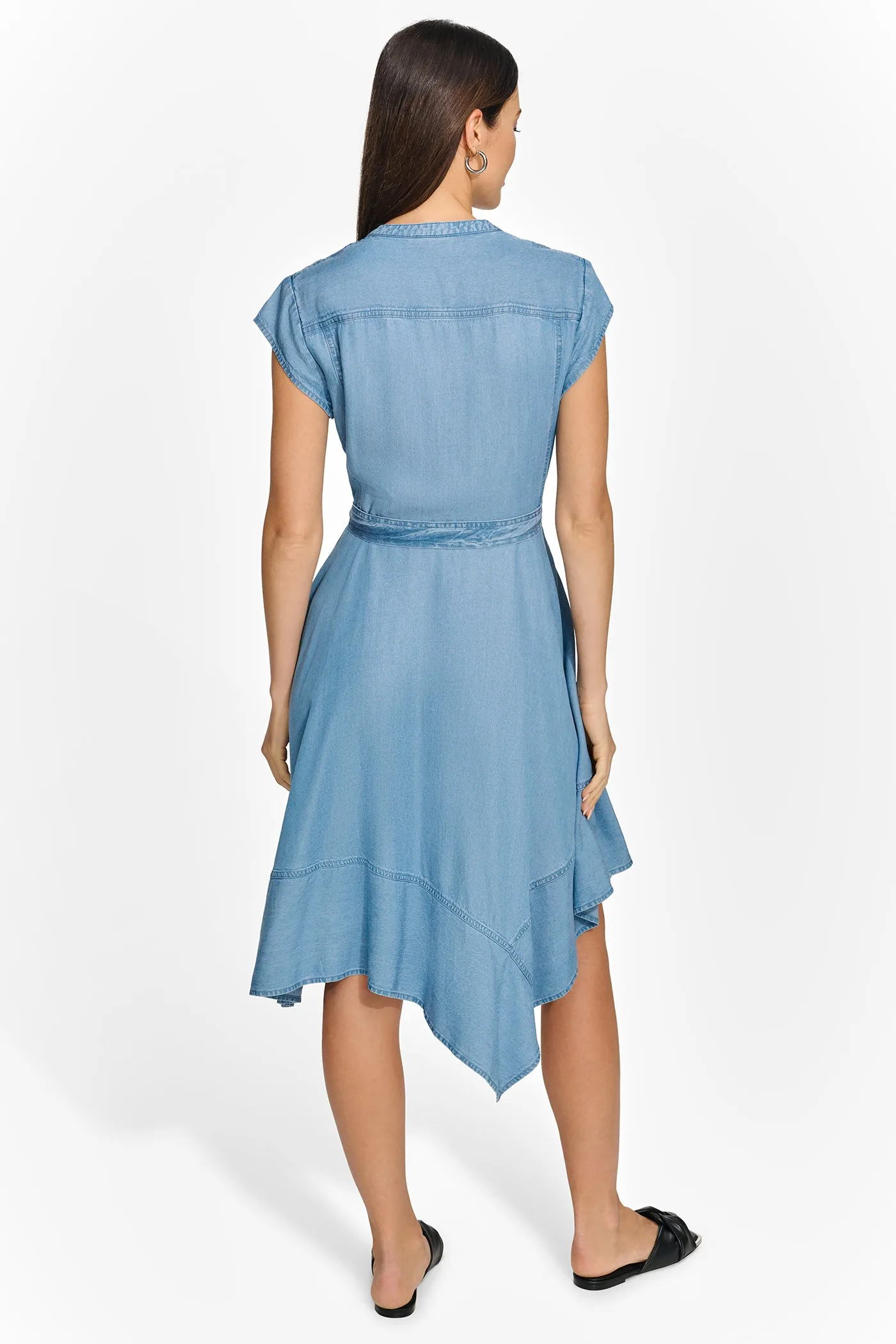TENCEL ASYMMETRICAL WRAP DRESS sold by DKNY product image thumbnail 2