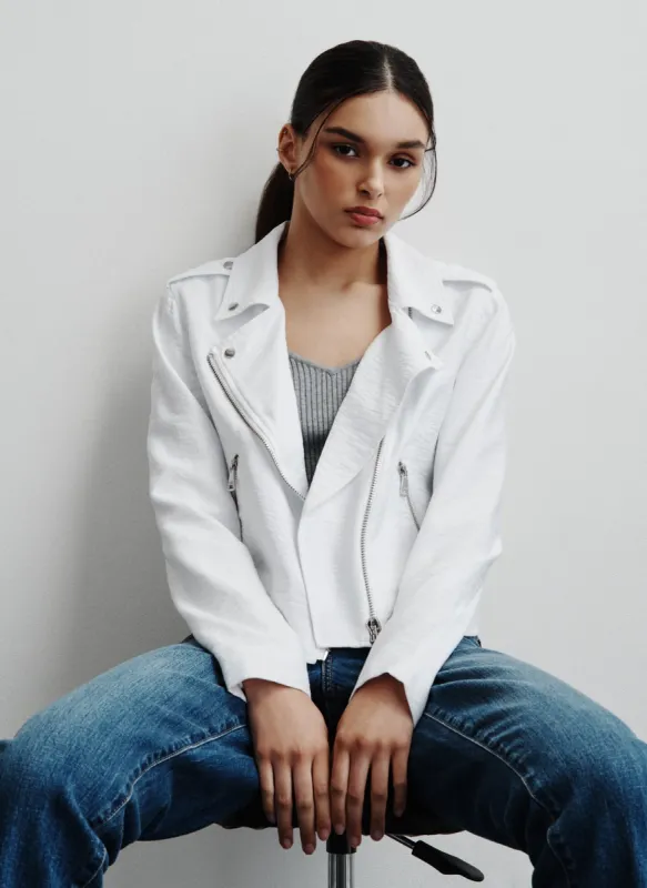 CRINKLE MOTO JACKET sold by DKNY