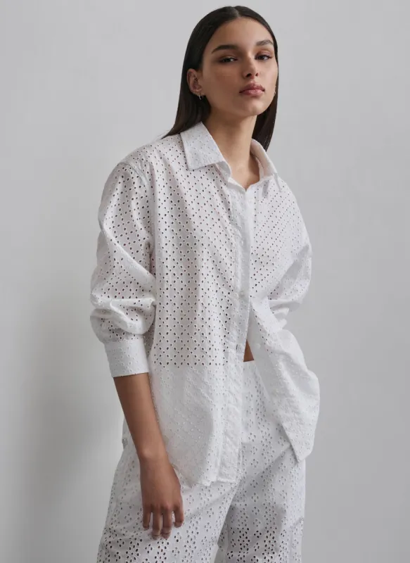 EYELET BUTTON FRONT SHIRT sold by DKNY