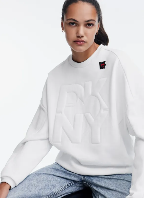 TERRY CREW NECK SWEATSHIRT sold by DKNY