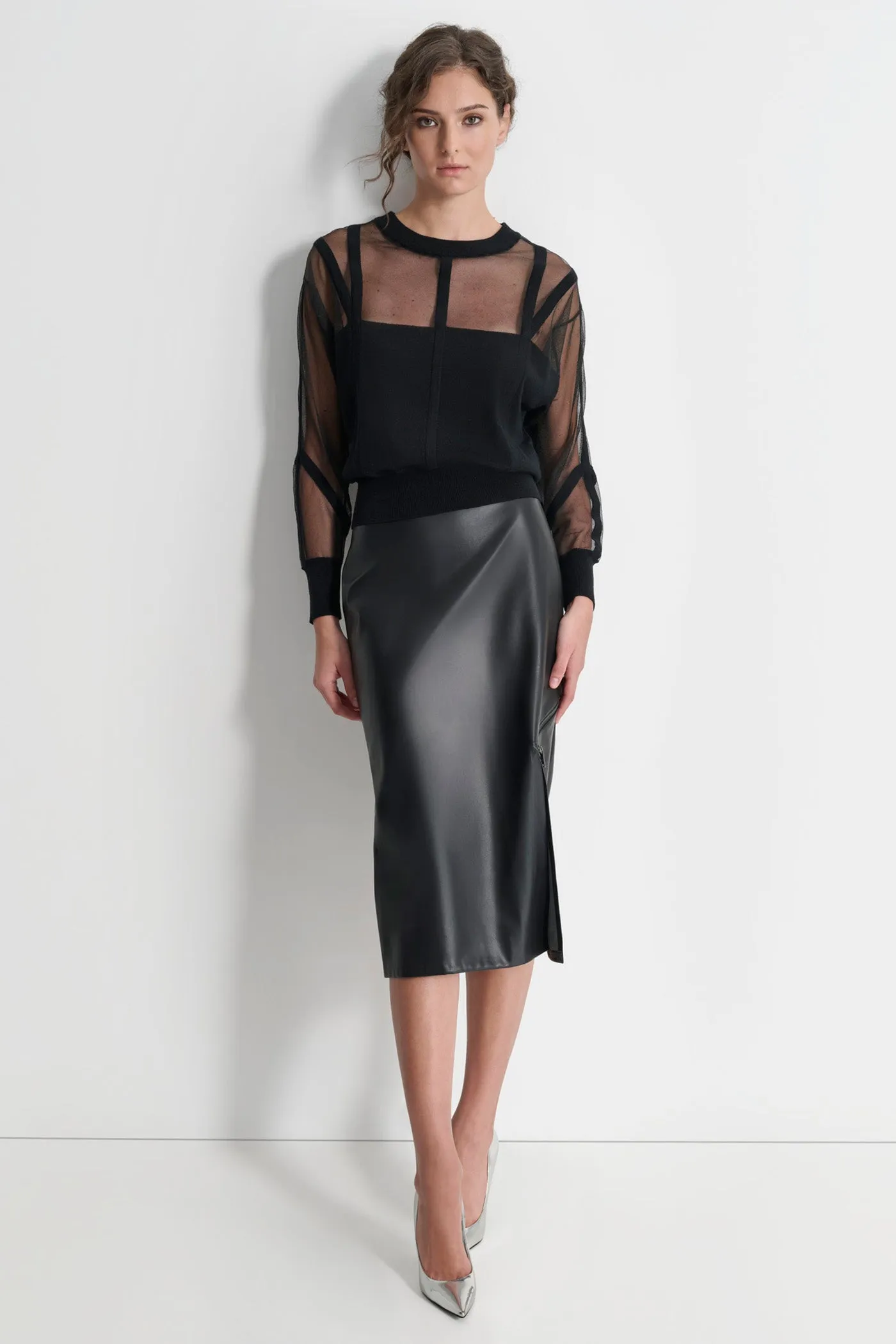 CORSET SEAM SHEER TOP sold by DKNY product image thumbnail 4