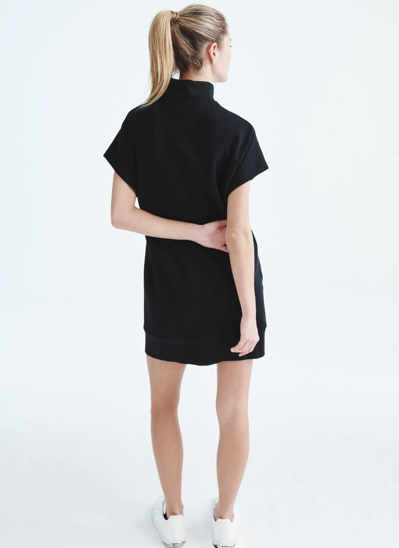 METALLIC BUBBLE LOGO HALF ZIP DRESS sold by DKNY product image thumbnail 2