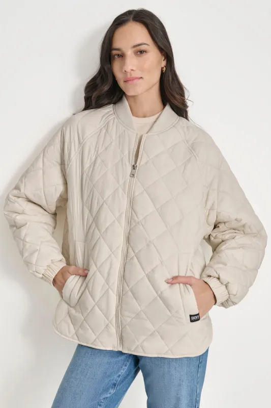 DIAMOND QUILTED BOMBER sold by DKNY