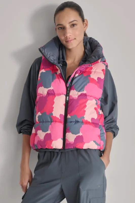 MOCK NECK PUFFER VEST made by DKNY