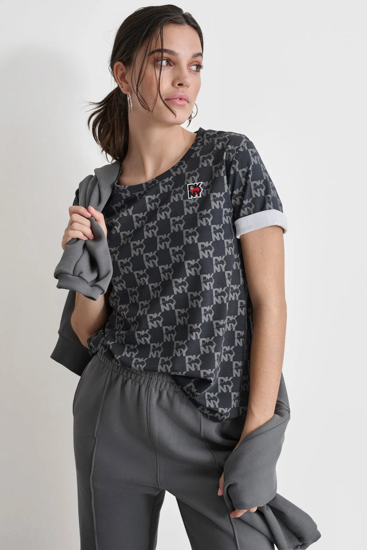 ALLOVER LOGO T-SHIRT sold by DKNY