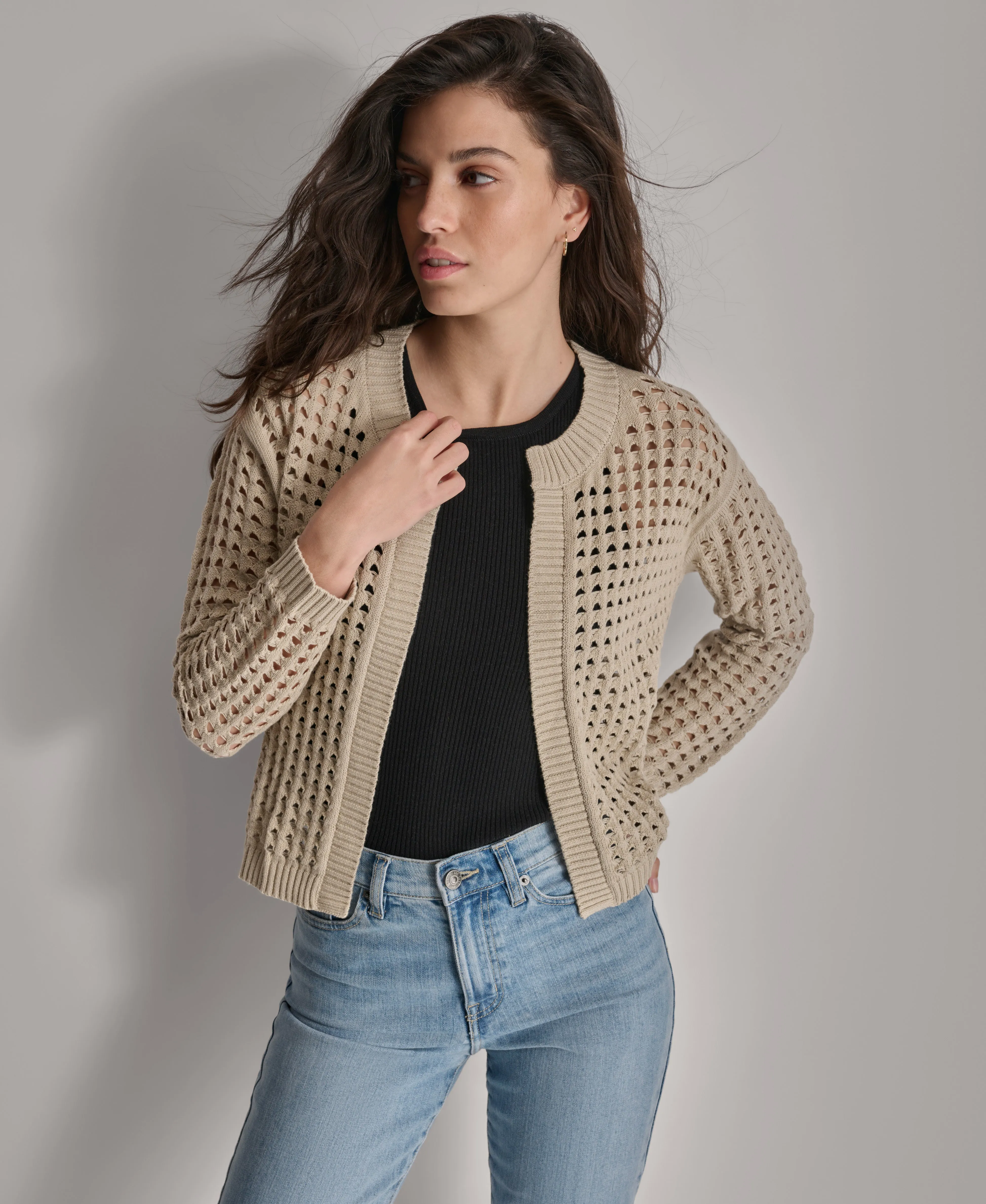 OPEN-STITCH CARDIGAN sold by DKNY product image thumbnail 5