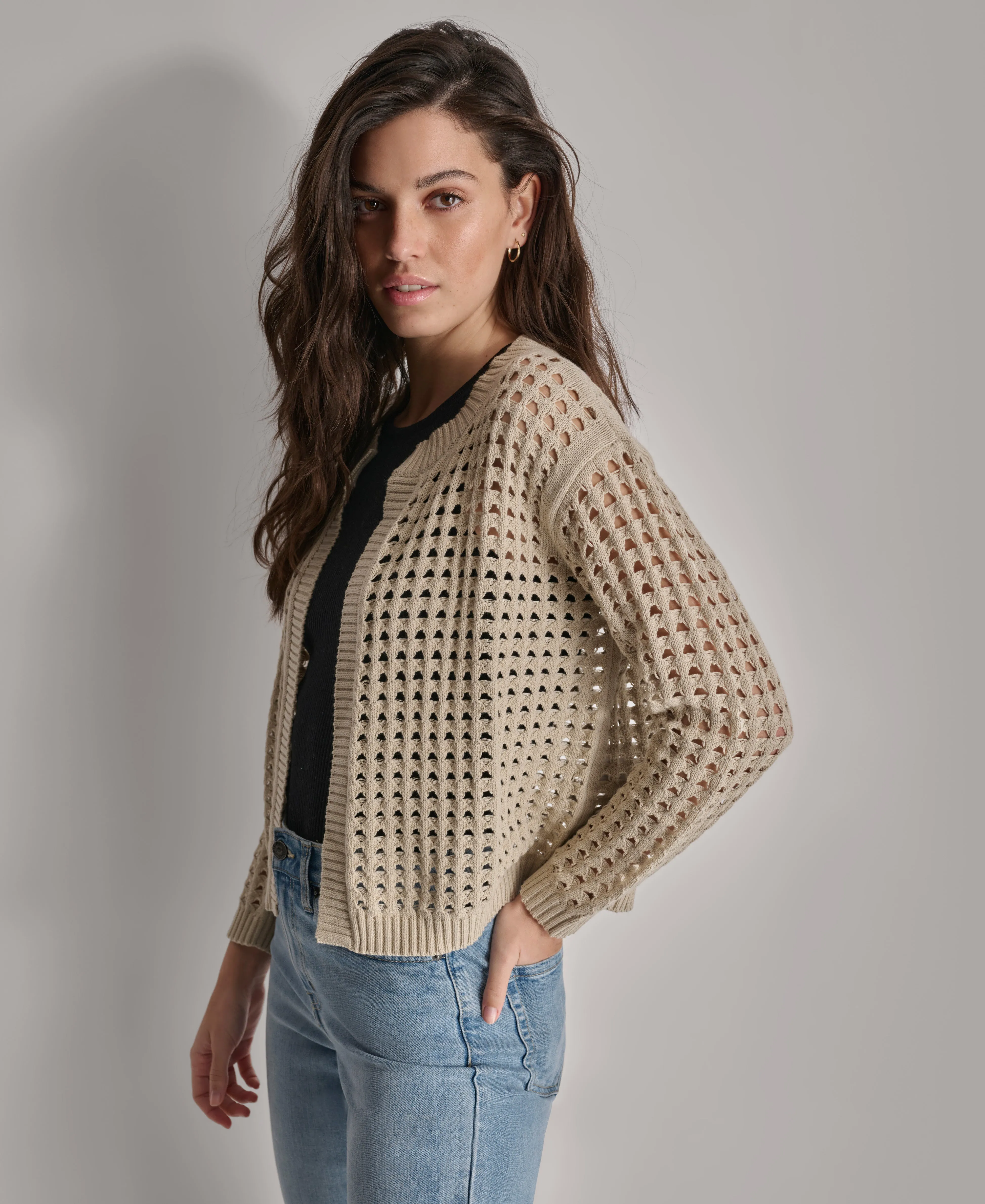 OPEN-STITCH CARDIGAN sold by DKNY product image thumbnail 4