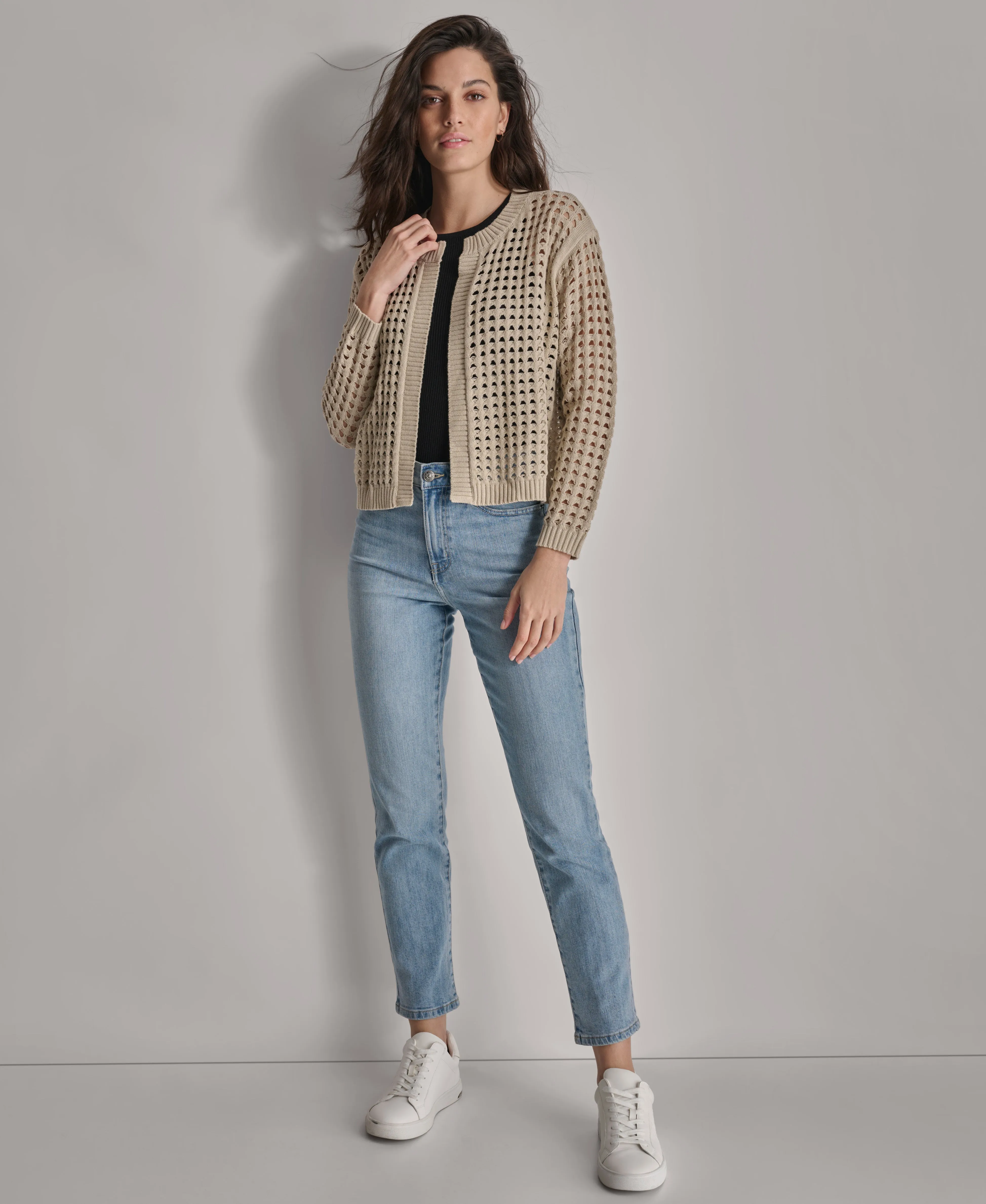 OPEN-STITCH CARDIGAN sold by DKNY product image thumbnail 3