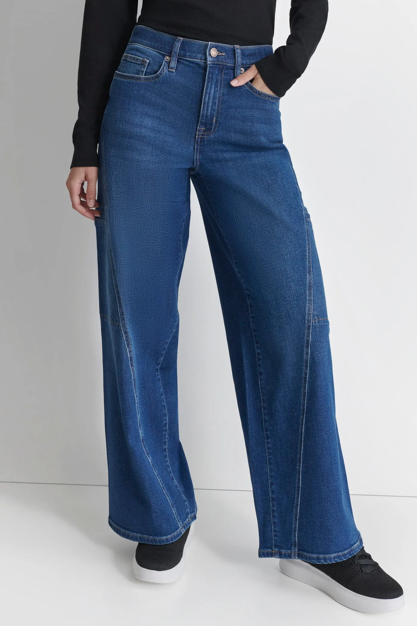 HIGH RISE WIDE LEG CLEAN CARGO sold by DKNY